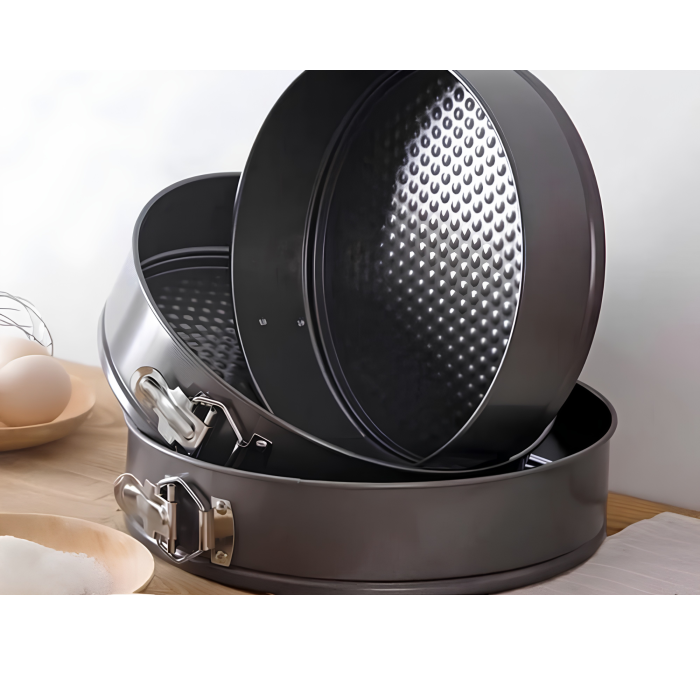 Set 3 tavi pentru copt VarioShop®, rotunde, antiaderente, margine detasabila cu incuietoare, 24/26/28 cm [10]