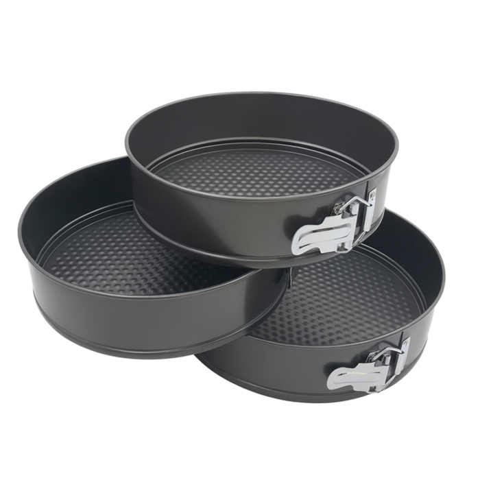 Set 3 tavi pentru copt VarioShop®, rotunde, antiaderente, margine detasabila cu incuietoare, 24/26/28 cm [11]
