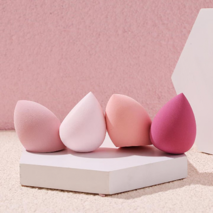 Set 4 bureti machiaj VarioShop®, Cutie pentru transport si depozitare tip cofrag, Din microfibra, fara latex, non-abrazivi, Pentru aplicarea machiajului tip fondului de ten, Utilizare umeda si uscata, [8]