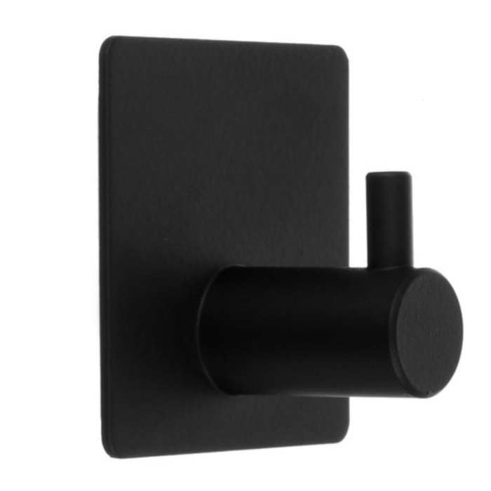 Set 4 carlige pentru prosoape VarioShop®, din metal, stil loft, montaj fara gaurire cu banda adeziva rezistenta la umiditate, suport prosoape baie 3 kg, otel inoxidabil, 4.5x4.5 cm, Negru [9]