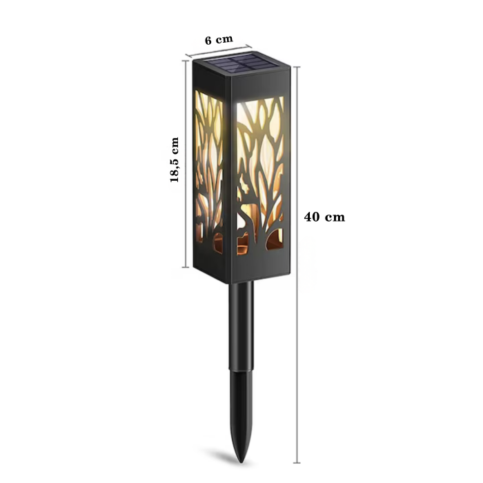 Set 4 felinare solare gradina VarioShop® 39 cm, lampi LED exterior cu lumina calda, impermeabile IP44, iluminat decorativ pentru alei, curte si terasa [5]