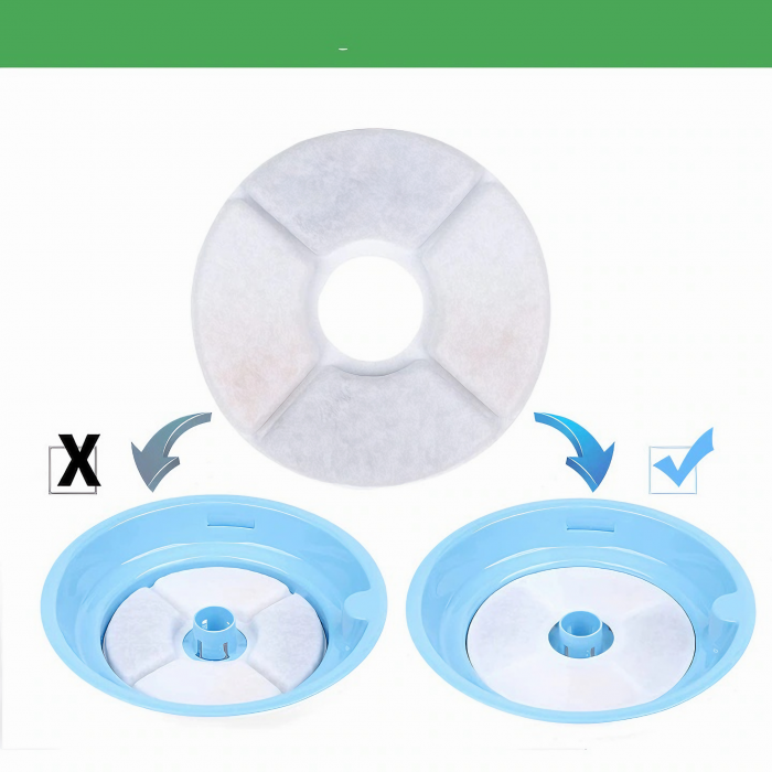 Set 4 Filtre Rezerva pentru Dispenser Apa VarioShop®, tip adapator fantana pentru caini si pisici, purificare, carbon activ, ionizare, model rotund, dimensiune 12.5 cm, alb [5]