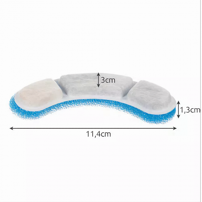 Set 6 Filtre VarioShop® pentru Dispenser De Apa Automat Destinat Animalelor de Companie, Format Din 3 Strauri, Purificare, Ionizare, Carbon Activ, Dimensiune 11, 4 x 3 x 1, 3 cm [9]
