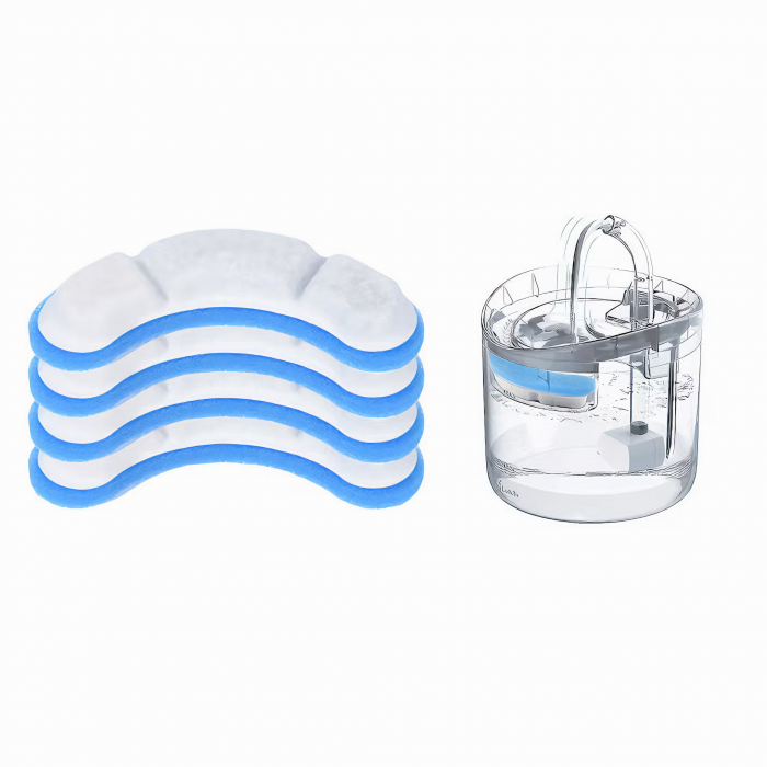 Set 6 Filtre VarioShop® pentru Dispenser De Apa Automat Destinat Animalelor de Companie, Format Din 3 Strauri, Purificare, Ionizare, Carbon Activ, Dimensiune 11, 4 x 3 x 1, 3 cm [42]
