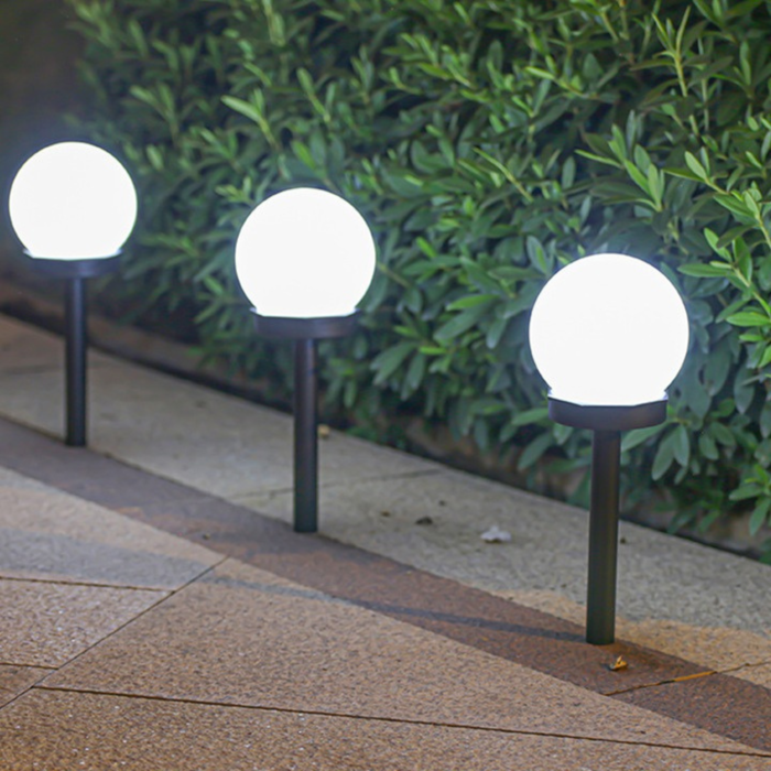 Set 4 lampi solare VarioShop®, de exterior, pentru gradina, tip glob, LED cu autonomie pana la 10 ore, impermeabilitate IP65, incarcare solara, rezistente la intemperii, Alb [4]