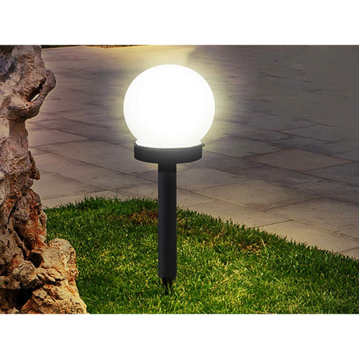 Set 4 lampi solare VarioShop®, de exterior, pentru gradina, tip glob, LED cu autonomie pana la 10 ore, impermeabilitate IP65, incarcare solara, rezistente la intemperii, Alb [8]
