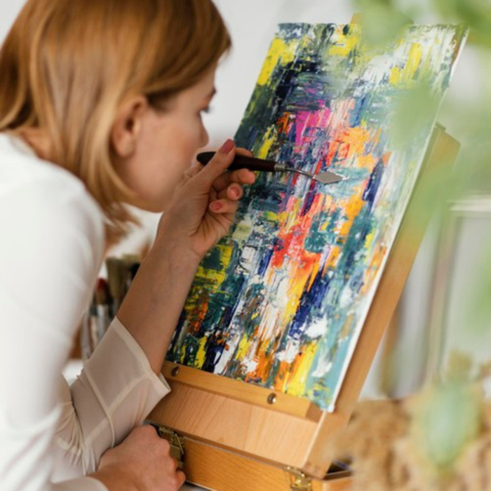 Set 4 panze pictura   VarioShop® 30x40 cm, panza bumbac amorsata, suport rigid MDF, ideale pentru acrilic, ulei si tehnici mixte [5]