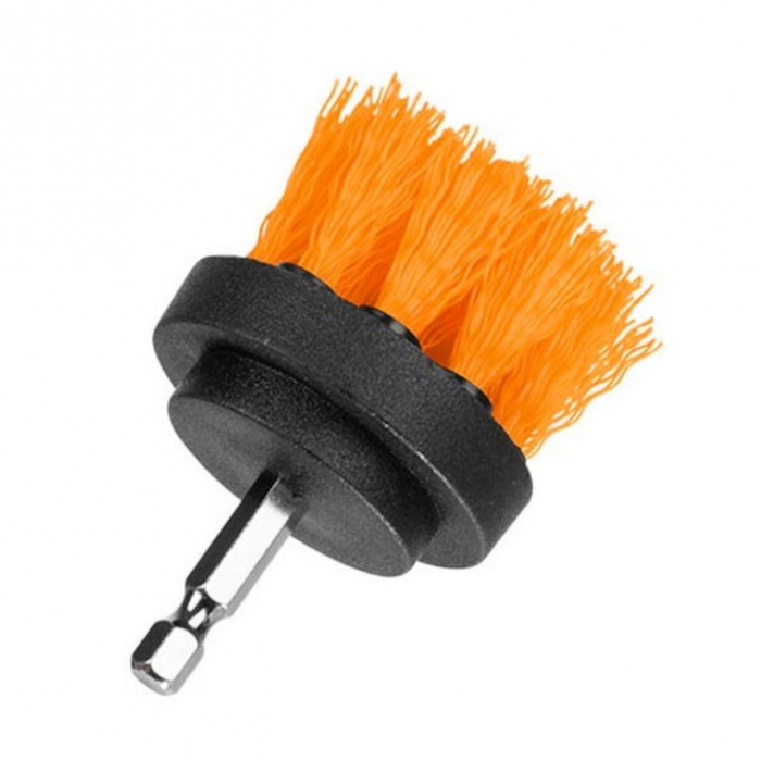 Set 4 perii de Curatare VarioShop® pentru Bormasina, Ideal pentru covoare, anvelope auto, Diferite dimensiuni, Culoare portocaliu [8]