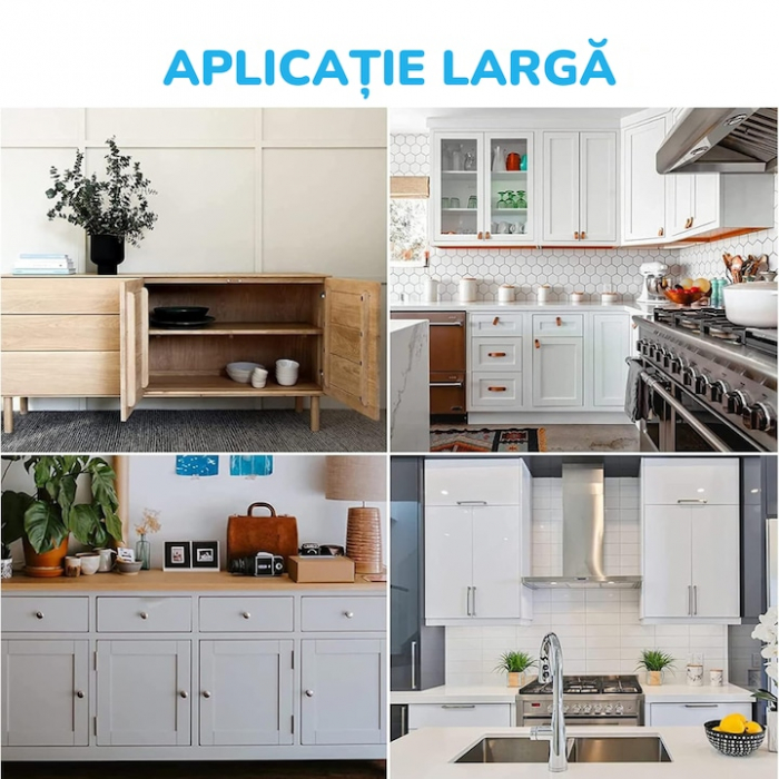 Set 4 Placi de Fixare pentru Repararea Balamalelor VarioShop®, Utilizare Universala, Usor de Montat, 24 Suruburi Incluse, Otel Inoxidabil, 9 x 9 cm, Argintiu [4]
