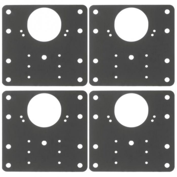 Set 4 Placi de Fixare pentru Repararea Balamalelor VarioShop®, Utilizare Universala, Usor de Montat, 24 Suruburi Incluse, Otel Inoxidabil, 9 x 9 cm, Argintiu [19]