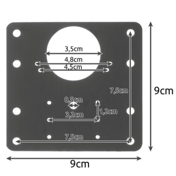 Set 4 Placi de Fixare pentru Repararea Balamalelor VarioShop®, Utilizare Universala, Usor de Montat, 24 Suruburi Incluse, Otel Inoxidabil, 9 x 9 cm, Argintiu [21]