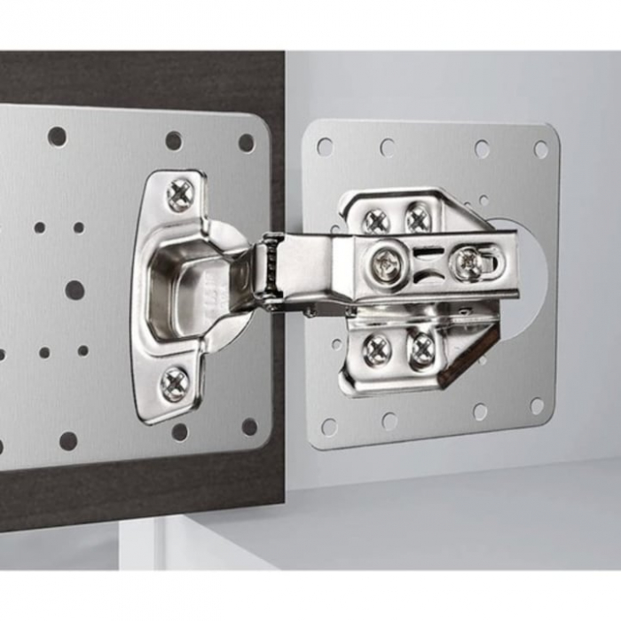 Set 4 Placi de Fixare pentru Repararea Balamalelor VarioShop®, Utilizare Universala, Usor de Montat, 24 Suruburi Incluse, Otel Inoxidabil, 9 x 9 cm, Argintiu [15]