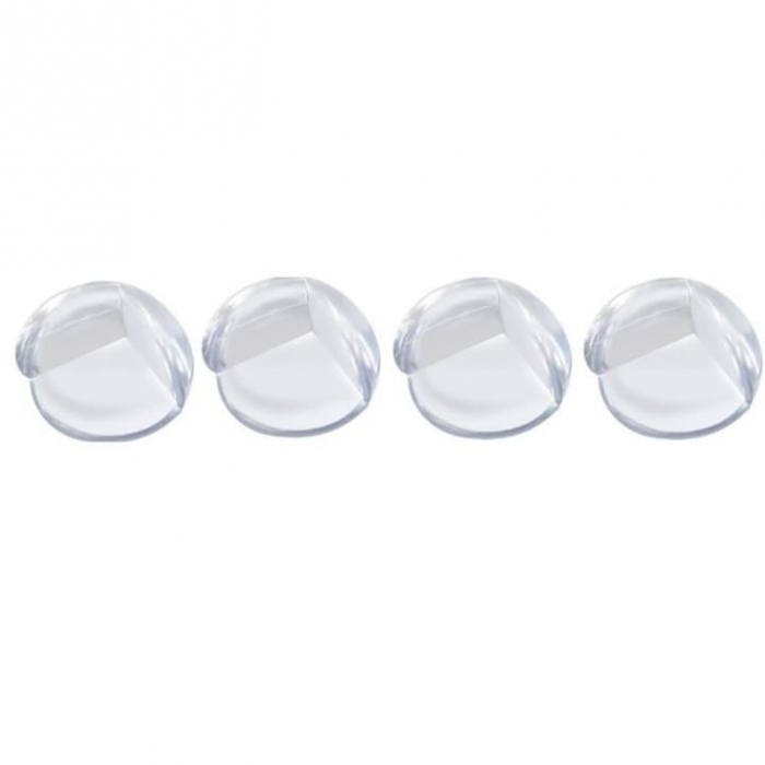 Set 4 protectii colturi pentru mobilier VarioShop®, autoadezive, silicon, compatibilitate universala, siguranta pentru copii, Transparent [17]