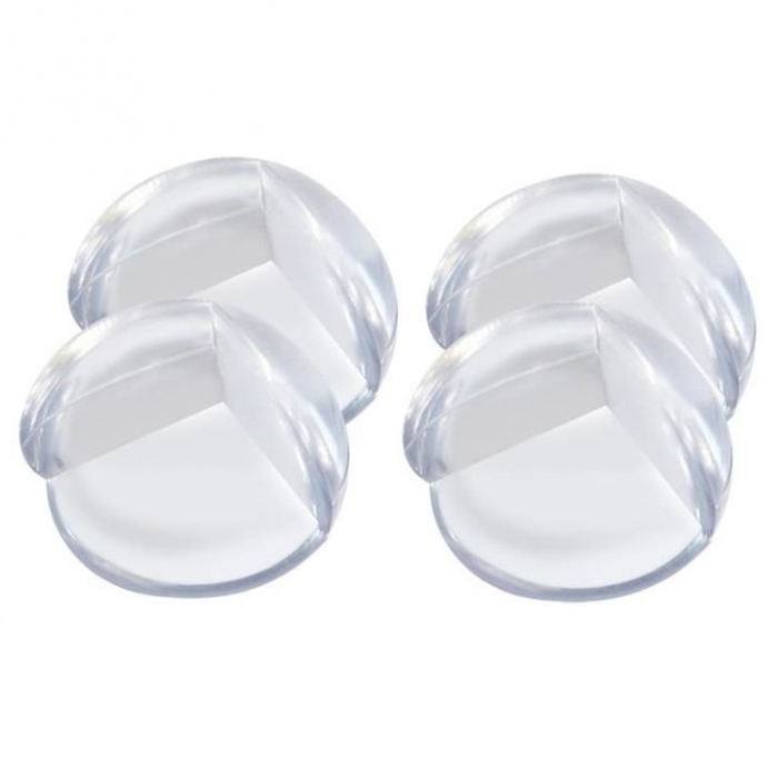 Set 4 protectii colturi pentru mobilier VarioShop®, autoadezive, silicon, compatibilitate universala, siguranta pentru copii, Transparent [16]