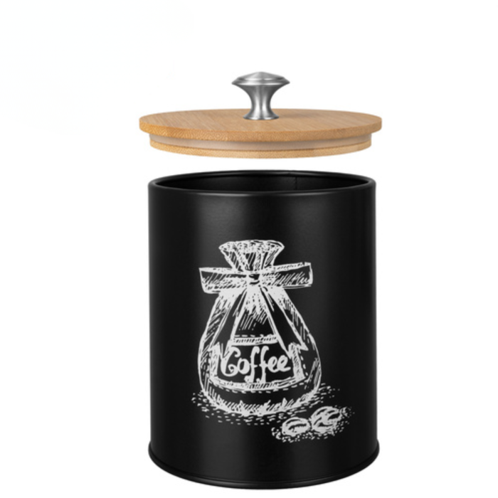 Set 4 recipiente alimentare VarioShop®, capacitate 1.5 L, otel/bambus, pentru cafea, ceai, zahar, sare, design modern, negru [11]