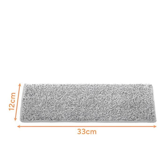 Set 4 rezerve pentru mop plat VarioShop®, pentru curatarea podelelor, prindere velcro, material absorbant, 33 x 12 cm, gri [2]