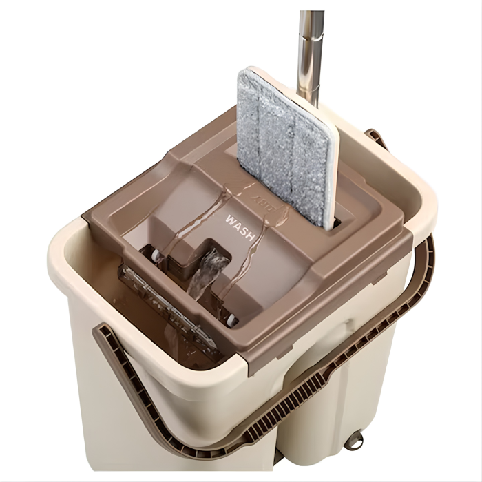 Set 4 rezerve pentru mop plat VarioShop®, pentru curatarea podelelor, prindere velcro, material absorbant, 33 x 12 cm, gri [5]