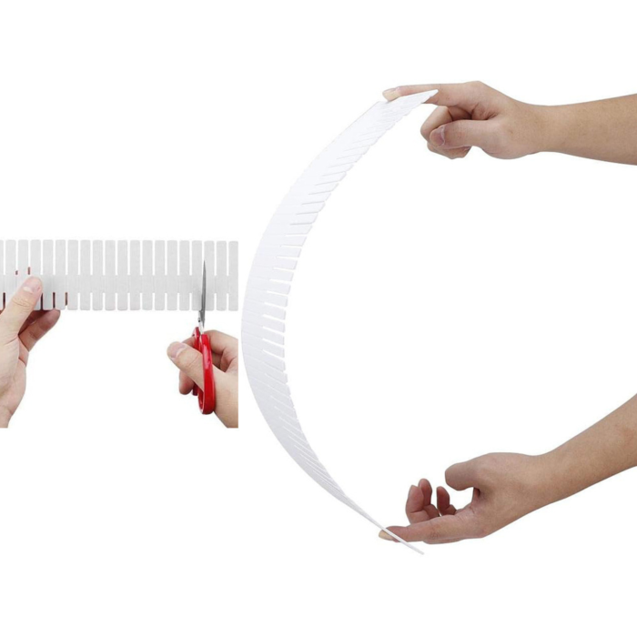 Set 4 separatoare organizatoare sertare VarioShop®, divizoare reglabile pentru dulap, comoda sau birou, 39 segmente, 47 x 7 cm, Alb [10]