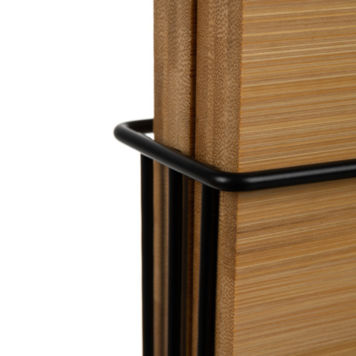 Set 4 tocatoare VarioShop®, pentru taiere si servire alimente, din bambus, cu marcaje dedicate si suport metalic, 28 x 20 x 1,2 cm, natur [11]