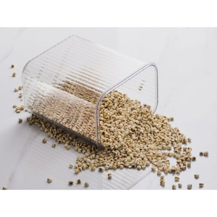 Set 5 recipiente cu etans, VarioShop®, din plastic cu clema si garnitura din silicon, pentru depozitare alimente, diverse dimensiuni, Transparent [5]