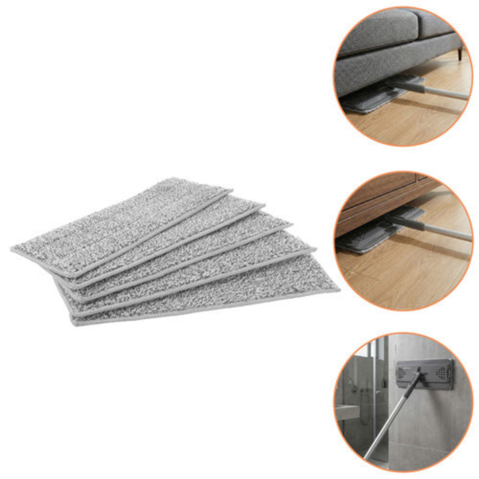 Set 5 rezerve pentru mop plat VarioShop®, pentru curatarea podelelor, prindere velcro, material absorbant, 33 x 12 cm, gri [9]