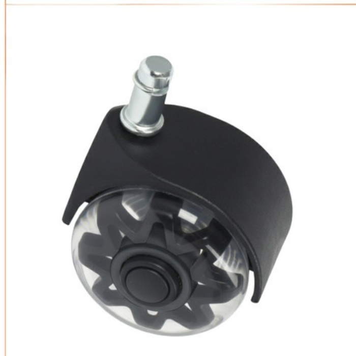 Set 5 roti pivotante pentru scaun VarioShop®, 2.5 inch, rulmenti otel silentiosi, protectie parchet si gresie, rotire 360°, pentru scaun birou si gaming, negre, 11x22 mm [4]