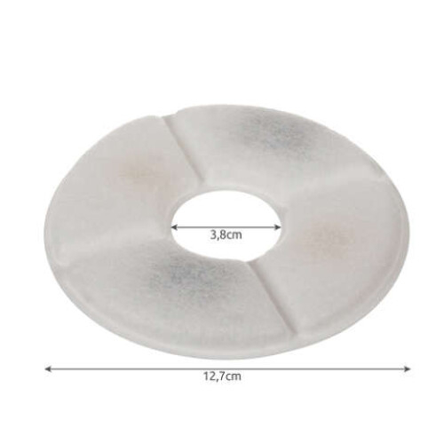 Set 6 Filtre Rezerva VarioShop® pentru dispenser apa, tip adapator fantana pentru pisici si caini, purificare, ionizare, carbon activ, model rotund, dimensiune 12.5 cm, alb [54]
