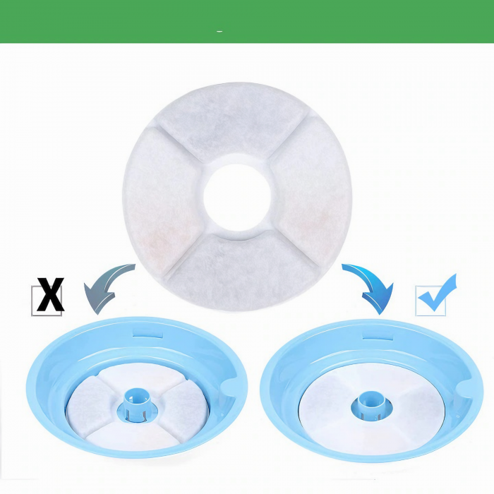 Set 6 Filtre Rezerva VarioShop® pentru dispenser apa, tip adapator fantana pentru pisici si caini, purificare, ionizare, carbon activ, model rotund, dimensiune 12.5 cm, alb [32]