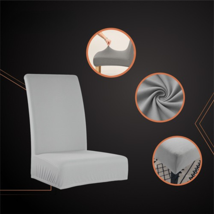 Set 6 huse universale pentru scaune VarioShop®, catifea elastica, confort, protectie si eleganta, gri deschis [6]