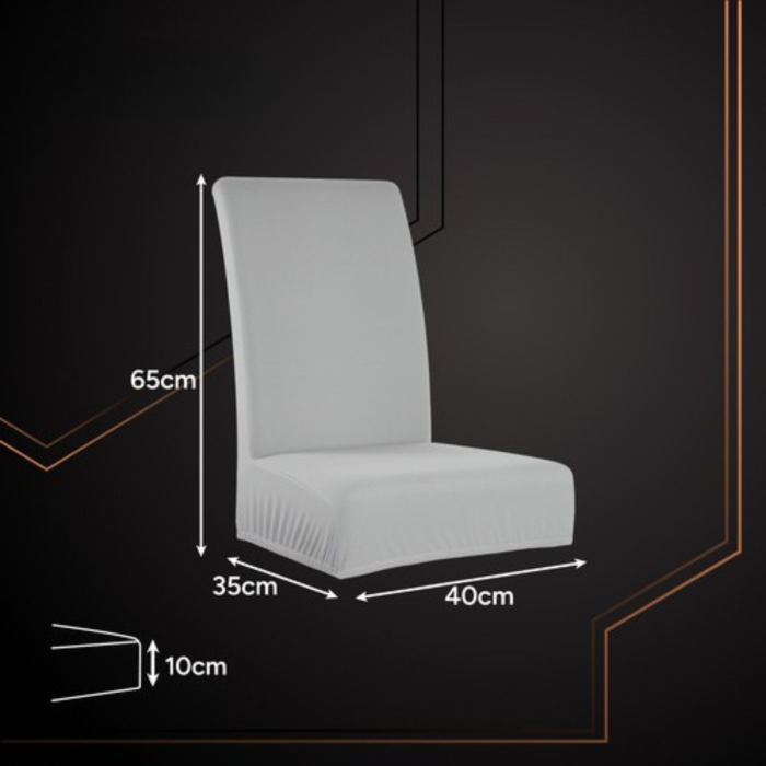 Set 6 huse universale pentru scaune VarioShop®, catifea elastica, confort, protectie si eleganta, gri deschis [12]