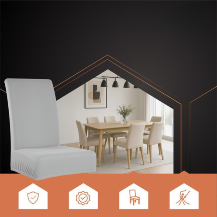 Set 6 huse universale pentru scaune VarioShop®, catifea elastica, confort, protectie si eleganta, gri deschis [7]