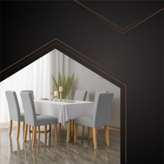 Set 6 huse universale pentru scaune VarioShop®, catifea elastica, confort, protectie si eleganta, gri deschis [10]