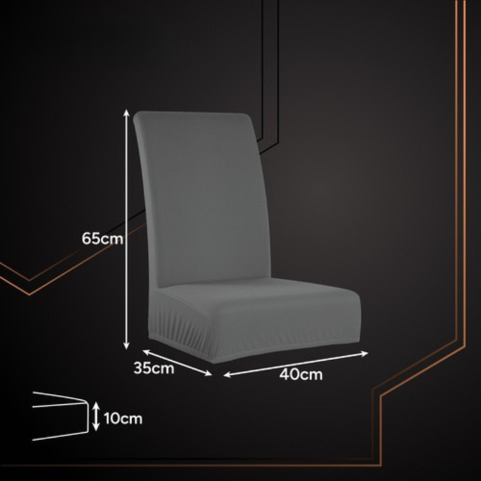 Set 6 huse universale pentru scaune VarioShop®, catifea elastica, confort, protectie si eleganta, gri inchis [10]
