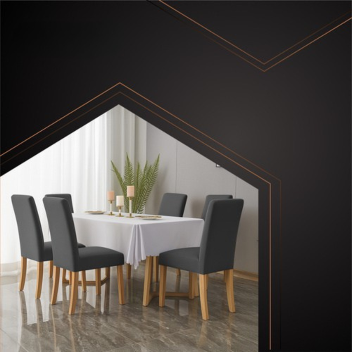 Set 6 huse universale pentru scaune VarioShop®, catifea elastica, confort, protectie si eleganta, gri inchis [6]