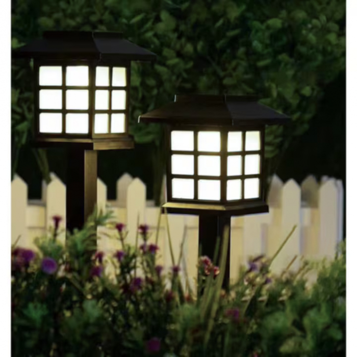 Set 6 lampi solare de gradina VarioShop®, LED, senzor de lumina, protectie IP44, ecologic, 37 x 8.5 x 8.5 cm, Negru [13]