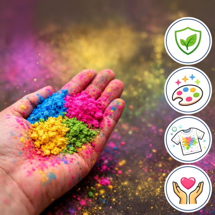 Set 6 pudre/prafuri colorate VarioShop® pentru petreceri, evenimente si sedinte foto, amidon de porumb si coloranti alimentari, 6 culori, 6 × 100 g, multicolor [9]