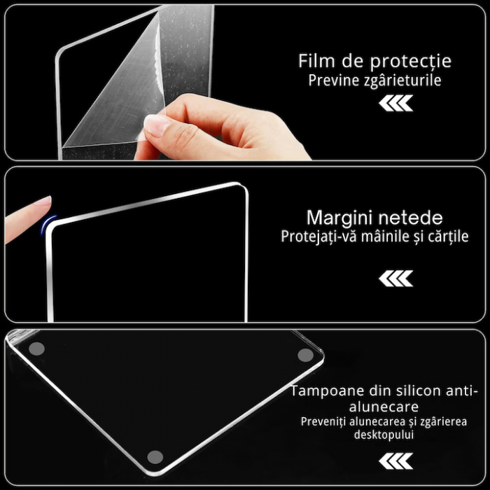 Set 6 suporturi pentru carti VarioShop®, multifunctional, material durabil, acril, 18.5 x 12 x 12 cm, Transparent [10]