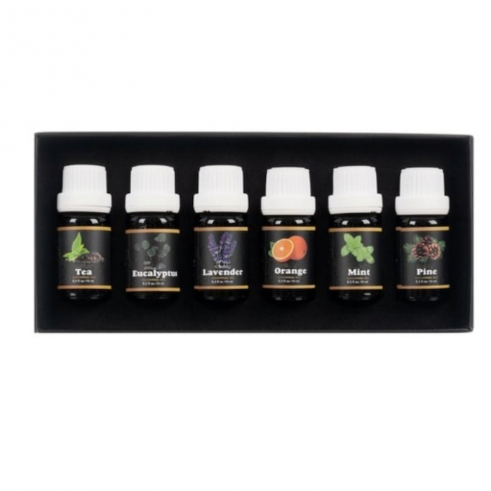Set 6 uleiuri esentiale VarioShop®, aromaterapie, eucalipt, lavanda, portocala, menta, arbore de ceai, pin, potrivit pentru umidificatoare, difuzoare, filtre de aspirator, odorizante auto, 10 ml [7]
