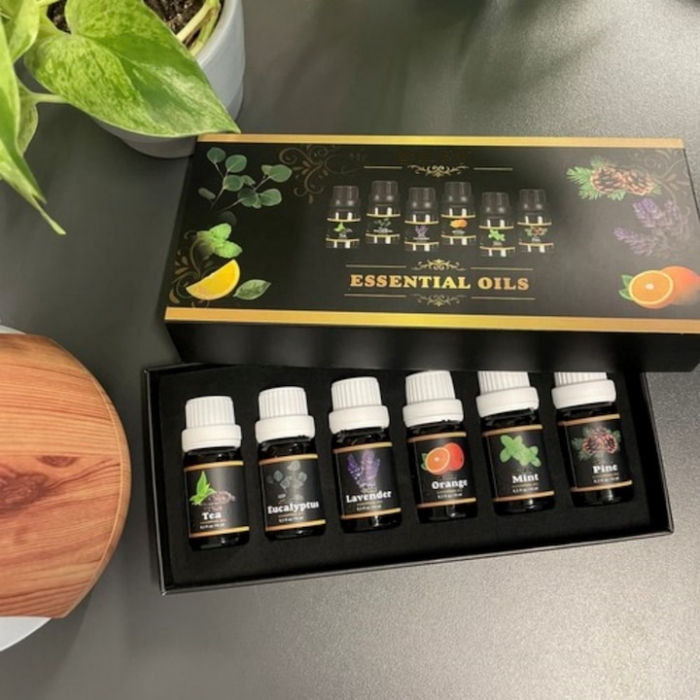 Set 6 uleiuri esentiale VarioShop®, aromaterapie, eucalipt, lavanda, portocala, menta, arbore de ceai, pin, potrivit pentru umidificatoare, difuzoare, filtre de aspirator, odorizante auto, 10 ml [2]