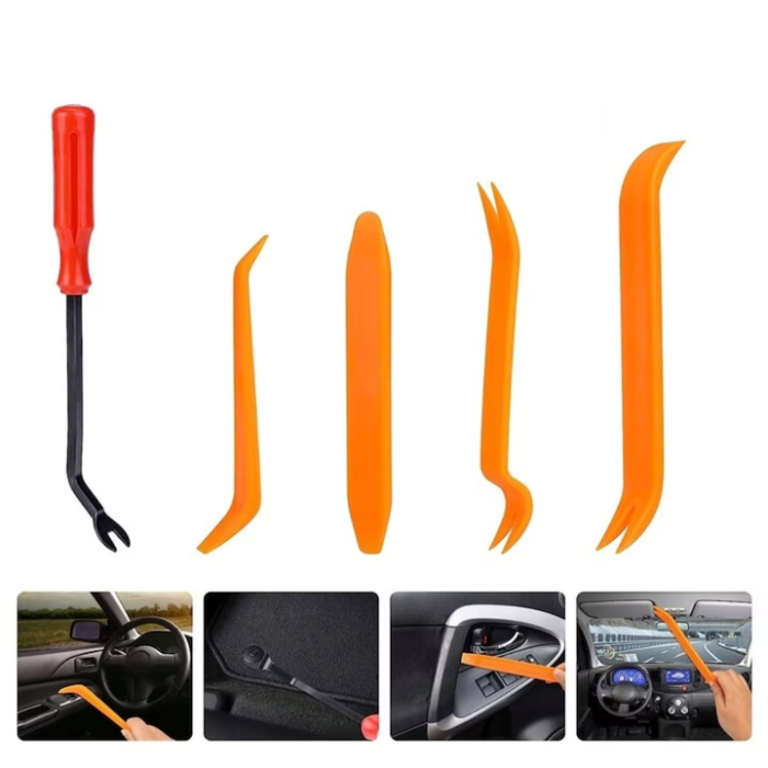 Set 663 cleme auto pentru tapiterie VarioShop®, 16 tipuri universale, compatibile cu majoritatea masinilor, ideal pentru bare, panouri, scaune si parbrize, Negru [8]