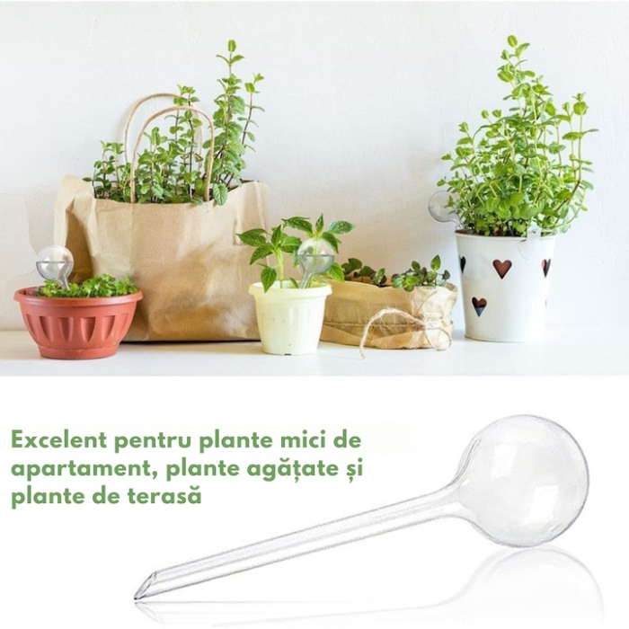 Set 8 irigatoare VarioShop®, pentru flori, plante de gradina, ghivece si plante de interior, irigare lenta, ideal pentru vacante, Transparent [2]