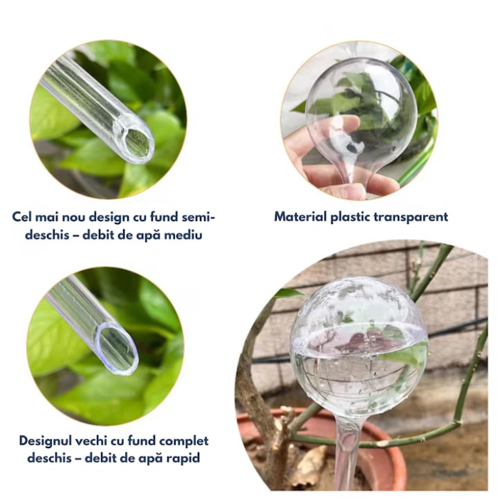 Set 8 irigatoare VarioShop®, pentru flori, plante de gradina, ghivece si plante de interior, irigare lenta, ideal pentru vacante, Transparent [5]