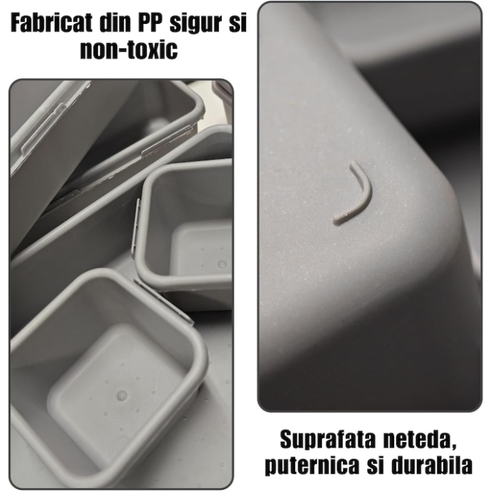 Set 8 suporturi modulare pentru organizare VarioShop®, utilizare universala, optimizare spatiu, rezistent, Gri [7]