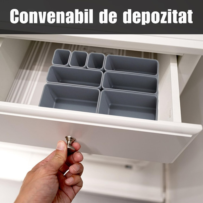 Set 8 suporturi modulare pentru organizare VarioShop®, utilizare universala, optimizare spatiu, rezistent, Gri [2]