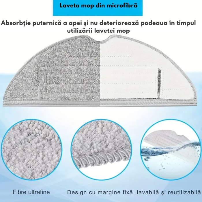 Set accesorii VarioShop® pentru aspirator robot compatibil Roborock S7 S70 S75 S7 MAXV S7 PLUS – perii laterale, rolă principală, filtre HEPA, mopuri microfibră – kit complet [5]