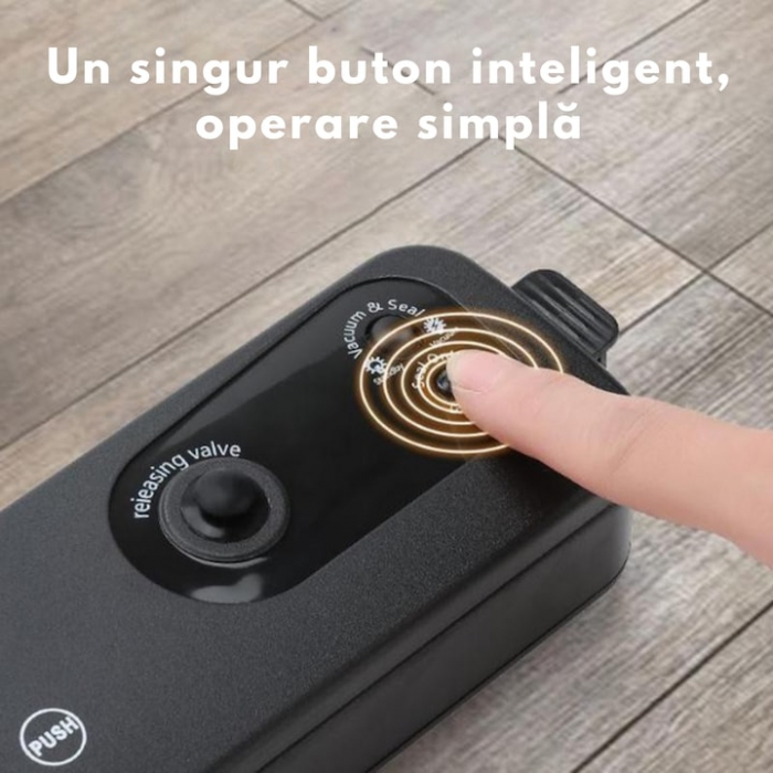 Aparat de vidat si sigilat VarioShop®, usor de utilizat, potrivit pentru carne, legume, fructe, 10 pungi pentru vidat si sigilat, 220V, 90W, Negru [6]