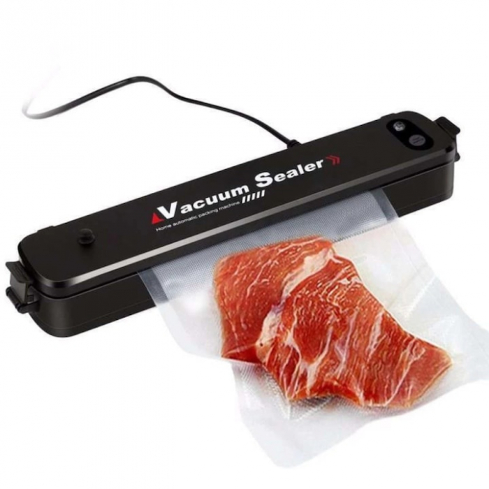 Aparat de vidat si sigilat VarioShop®, usor de utilizat, potrivit pentru carne, legume, fructe, 10 pungi pentru vidat si sigilat, 220V, 90W, Negru [16]