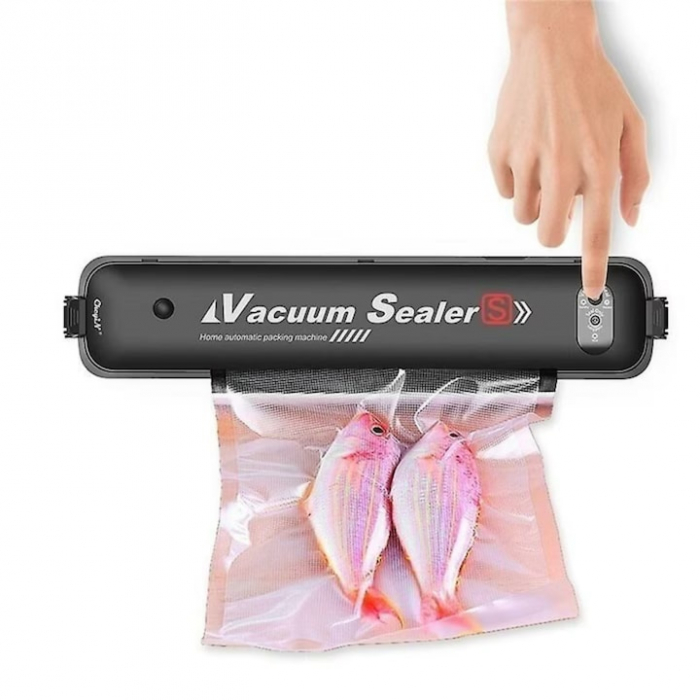 Aparat de vidat si sigilat VarioShop®, usor de utilizat, potrivit pentru carne, legume, fructe, 10 pungi pentru vidat si sigilat, 220V, 90W, Negru [15]