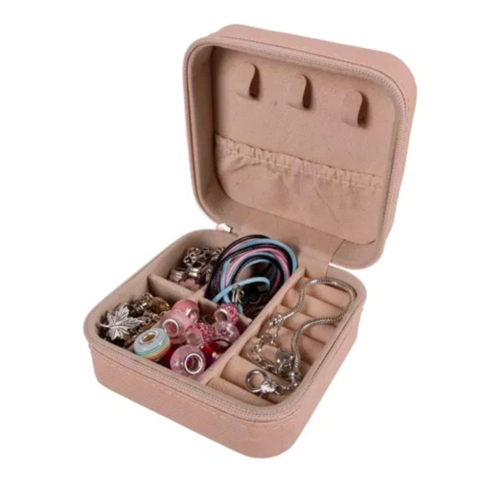 Set bijuterii handmade pentru copii VarioShop®, 69 de elemente, cutie cu fermoar pentru depozitare, creativitate si coordonare, 9.5 x 5 cm, Multicolor [3]
