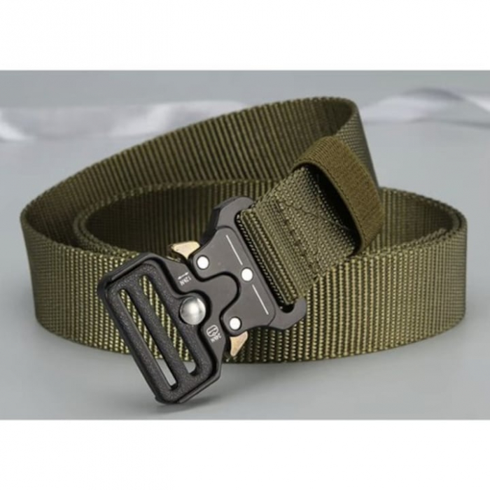 Set borseta si centura militara pentru barbati VarioShop®, 2 compartimente, buzunar pentru telefon, rezistenta la apa, 13 x 5 x 17 cm, Verde [15]
